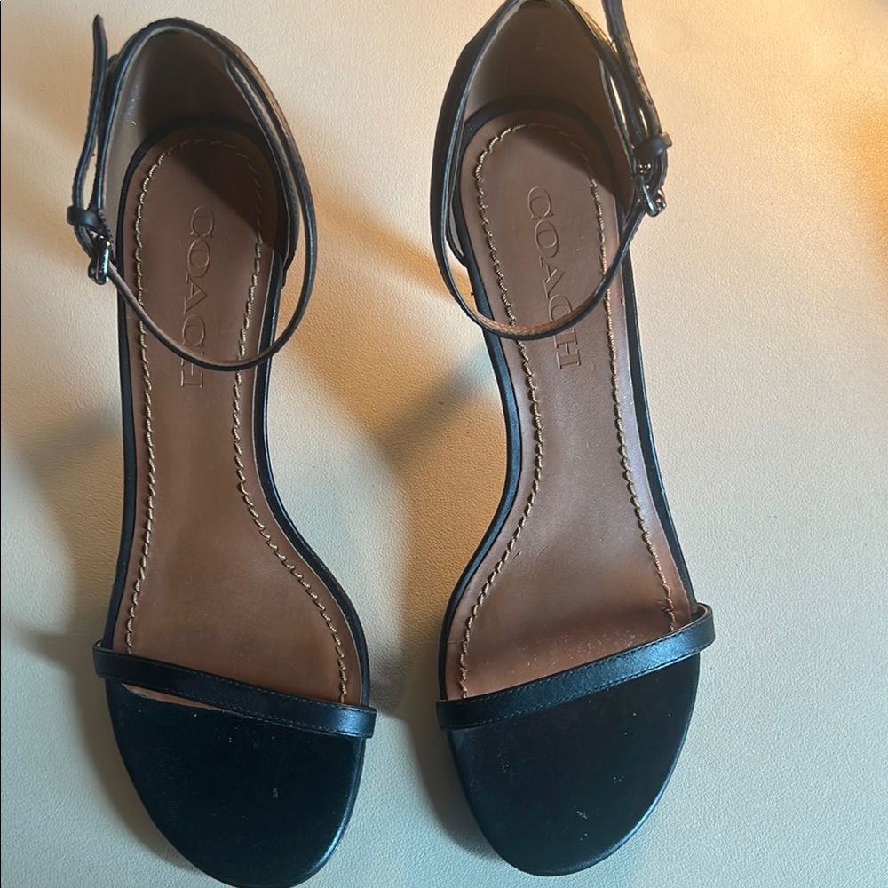 Coach Black Leather Heels